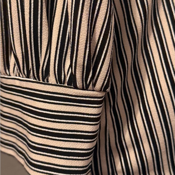 Striped Black and light pink White Women's Top - Picture 2 of 4